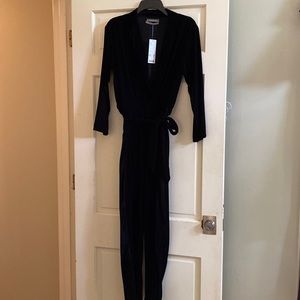 Urban outfitters velvet black jumpsuit